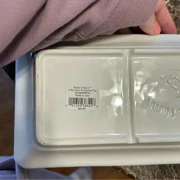 Lenox Butler's Pantry 3 part Hors D' Oeuvre tray. Pristine unused condition! - Picture 3 of 6